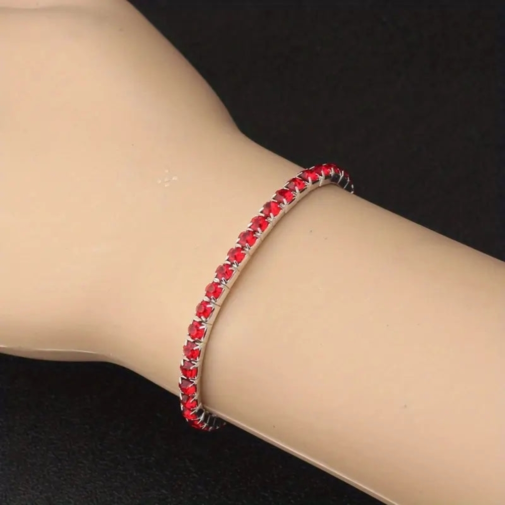 Radiant Silver Ruby Tennis Bracelet
